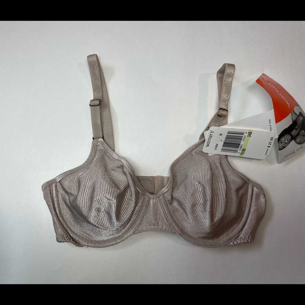 NWT Warner’s Body Beware Underwire Bra , size: 34B, color: Shiny Nude - Picture 2 of 6
